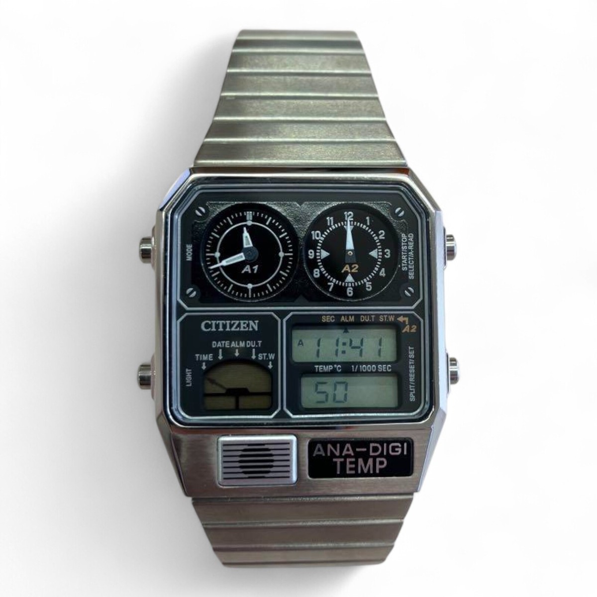 CITIZEN ANA-DIGI TEMP 復刻モデル JG2101-78E CITIZEN ANA-DIGI TEMP JG2101-78E Silver Analog Digital