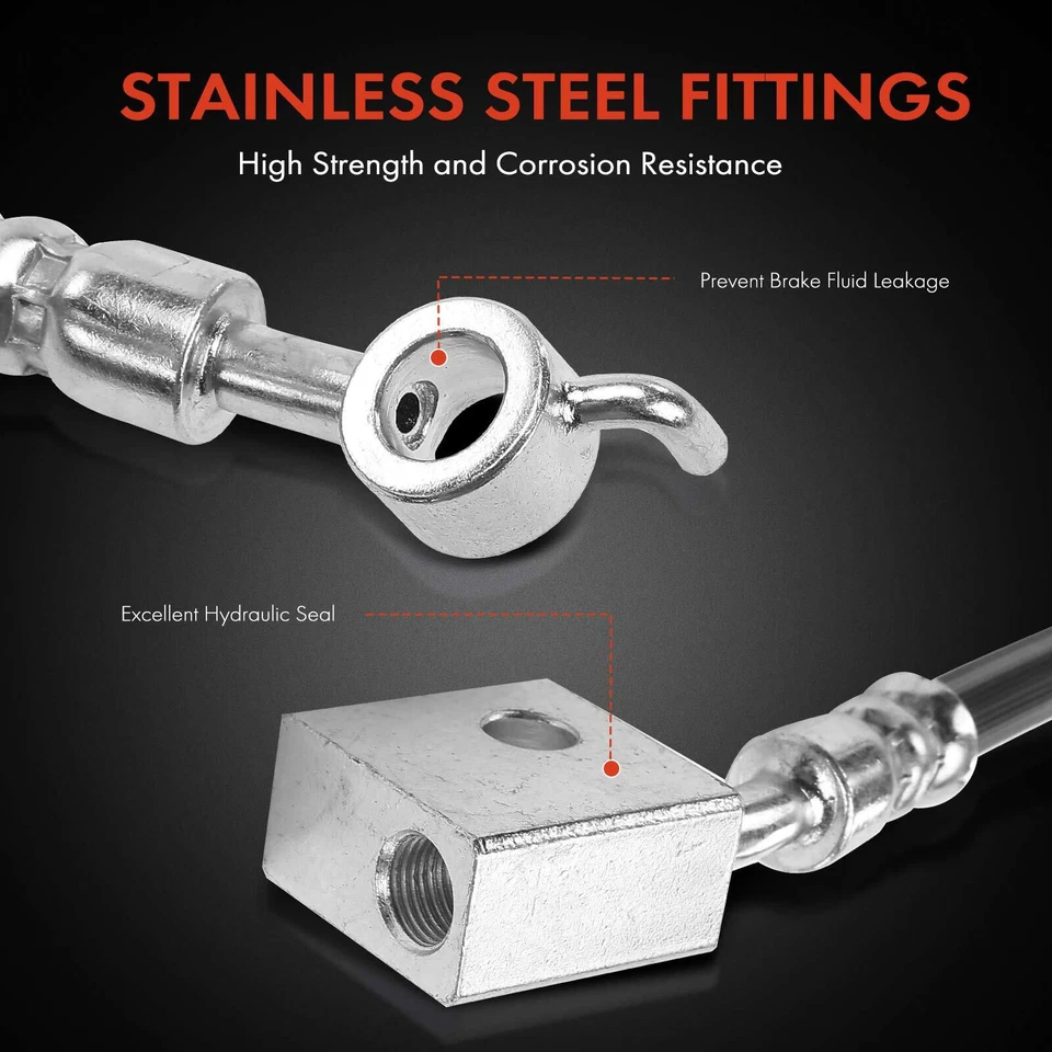 Mangueira hidráulica de freio para Nissan NV1500 NV2500 NV3500 12-19 4.0L 5.6L dianteira LH RH - Imagem 4 de 4