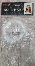 Spirit Halloween Adult White Marabou Angel Halo Headband Costume Accessory New