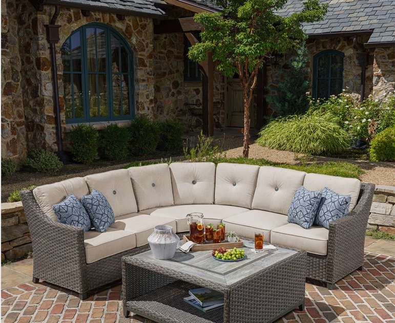 SunVilla Malibu 4 Piece Deep Seating Sectional Corner Patio Set eBay
