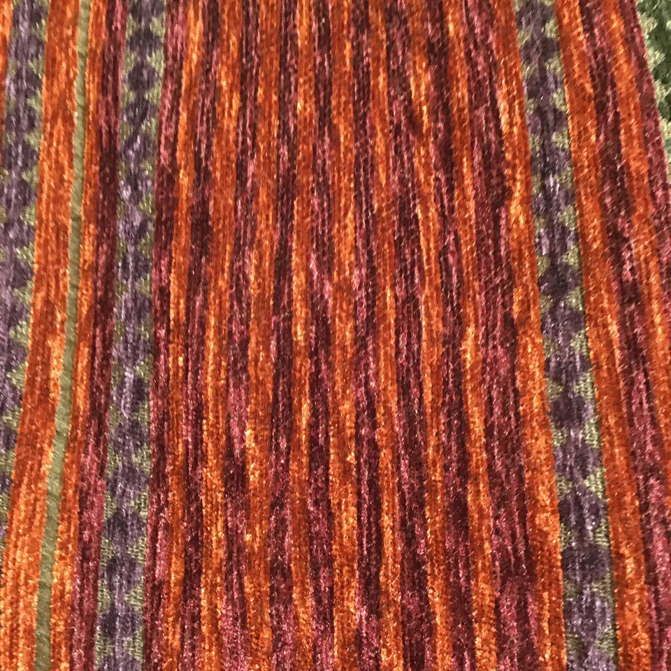 Croscill King Pillow Sham Two 37x21 Chenille Plateau Southwest Purple Rust Gold - Image 4 of 4