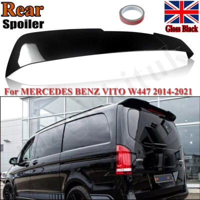 MAGICKIT For Mercedes Benz Vito W447 MK3 Rear Tailgate Roof Spoiler Gloss Black 2014-2021