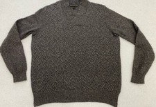 jos a bank reserve Sweater Wool Blend Shawl Collar Brown Textured