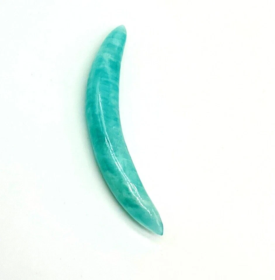 Piedra preciosa de amazonita natural COLMILLO DE TABIQUE CURVO tamaño 12g a 5/8"" y personalizar. Foto 3 de 4