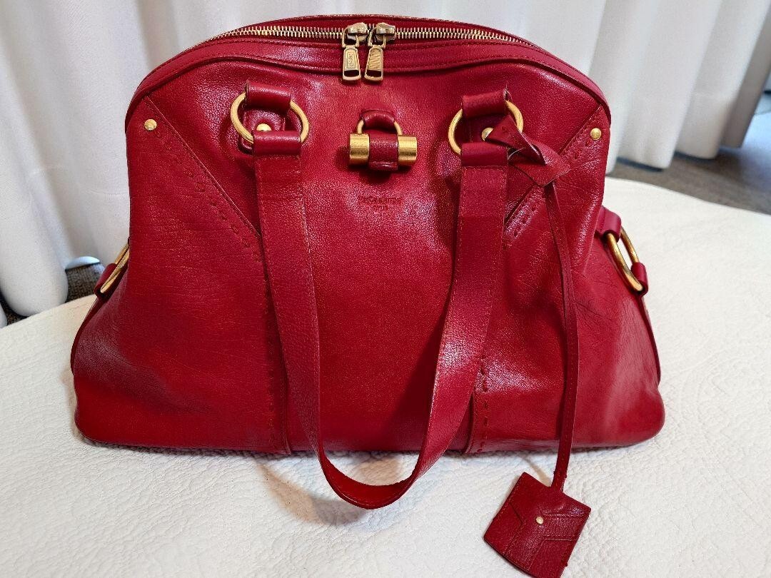 YVES SAINT LAURENT YSL Borsa Rossa USATA spedita dal Giappone!!!!!!!!!!!!!!!!!!