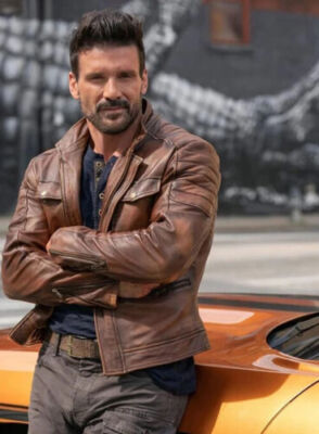 Frank Grillo Boss Level Leather Jacket Pure Handmade Celebrity