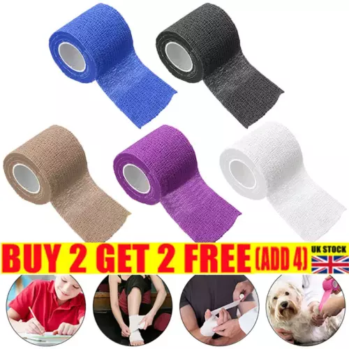 Wrap Sport Tape Wrist Pet Vet Wrap Self-Adhesive Elastic Cohesive.Bandage Injury - Picture 1 of 12