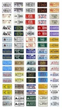 1/64 scale model car assorted USA historic license plates tags