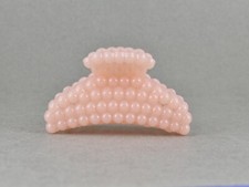 Pink hair clip claw butterfly clamp teeth texture dots 2 5/8" long