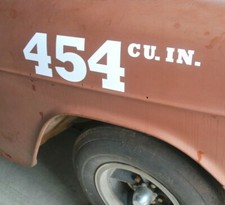 Engine Size Callout Decals Stickers Gasser Style Hood Fender 55 56 57 Chevy