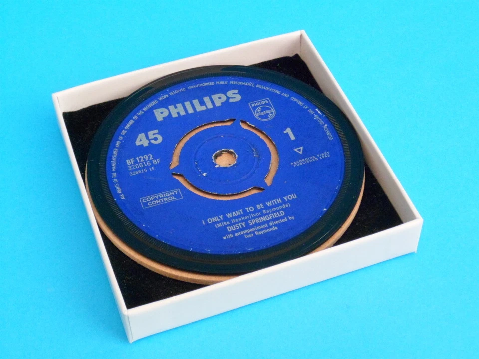 DUSTY SPRINGFIELD DRINKS COASTERS Upcycled Vinyl Records Hit singles 60's 70's . - Image 4 of 4