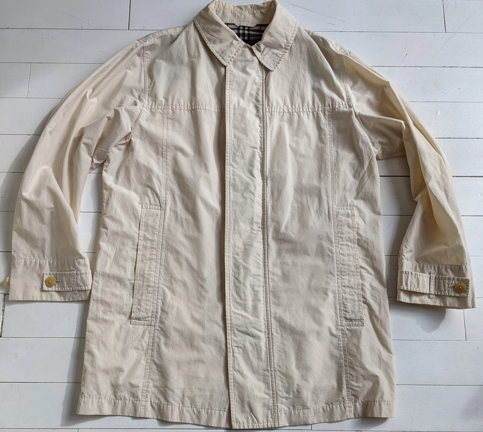 CAPPOTTO DA UOMO BURBERRY taglia L Lunghezza media Cappotto auto Cotone nylon ALCUNI MARCHI