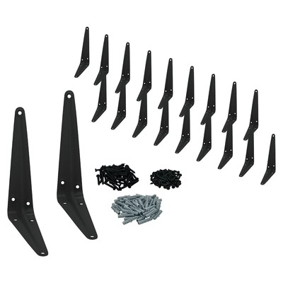 Nuk3y L Shape Heavy Duty Shelf Bracket with Screws, 20 Pack (5'' x 6'', Black)