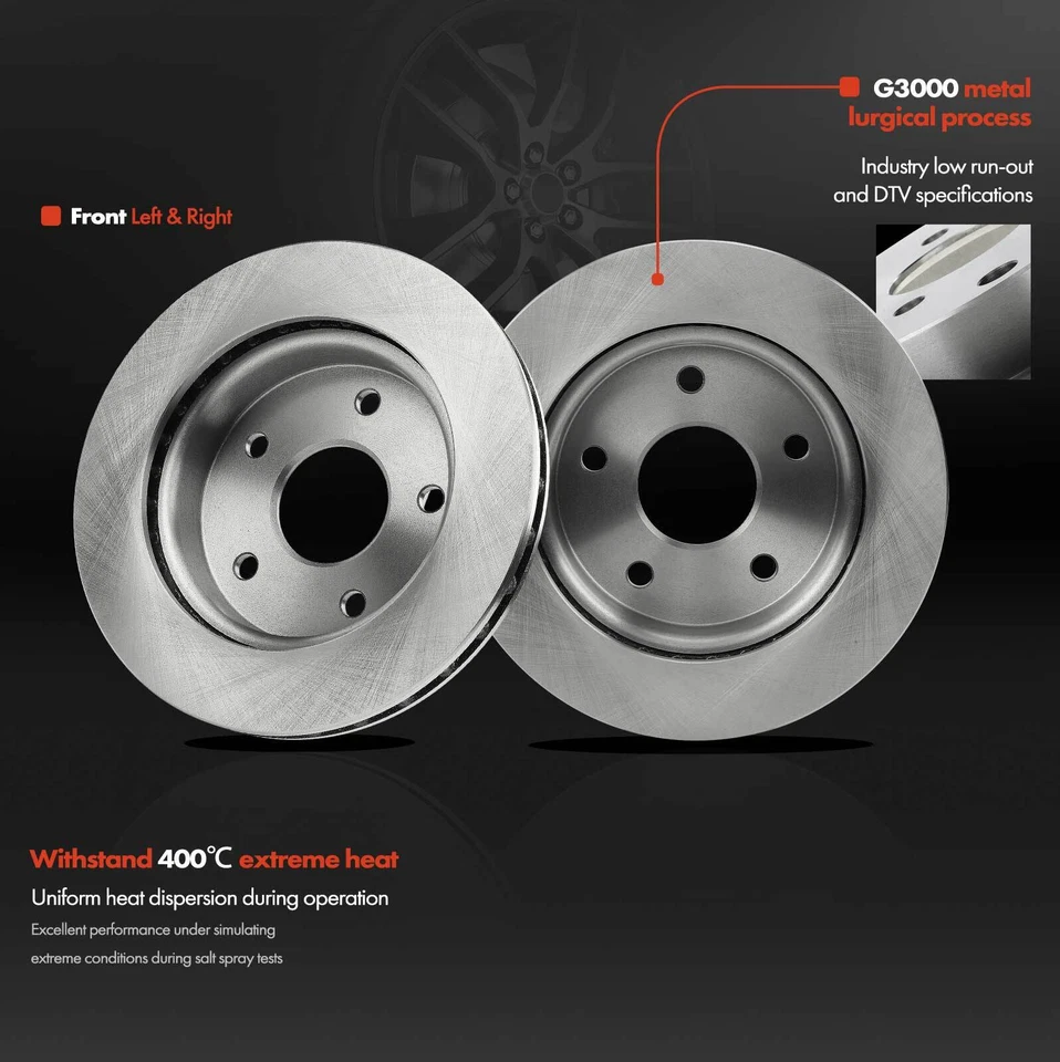 2 rotores de freno de disco para Dodge Dakota Mitsubishi Raider Ram delanteros izquierdo y derecho Foto 3 de 4