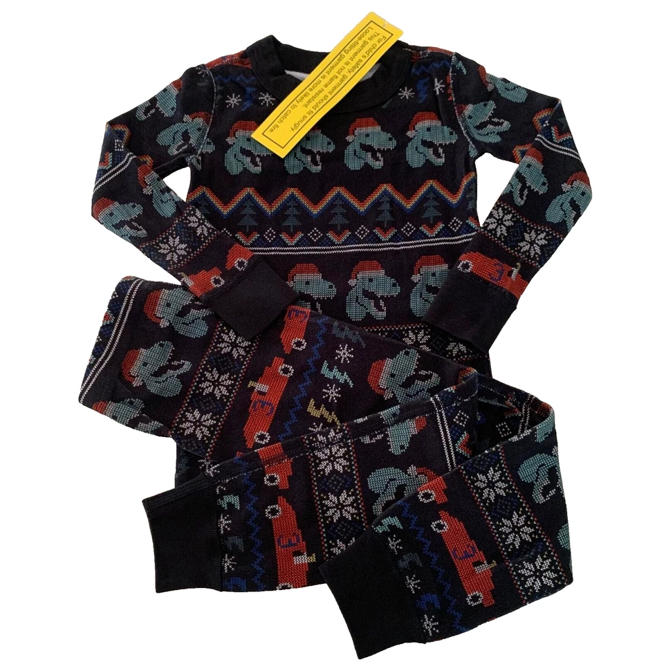 Impresionante conjunto de pijama "HOLIDAY DINO" de Hanna Andersson. 2-3 años. ¡Gran idea de regalo! Foto 2 de 4