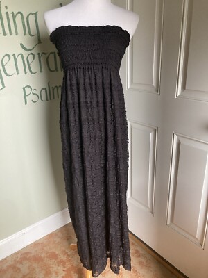 S Espresso Tiered Black Lace Elastic Tube Empire Strapless Straight Maxi  Dress | eBay