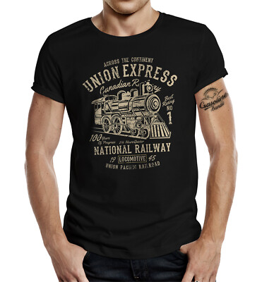GASOLINE BANDIT Union Express National Railway Zug Lokomotive T Shirt S - 4XL