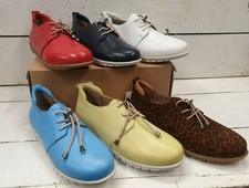 Ladies Adesso Sarah Leather Elasticated Lace / Slip On Comfort Shoes