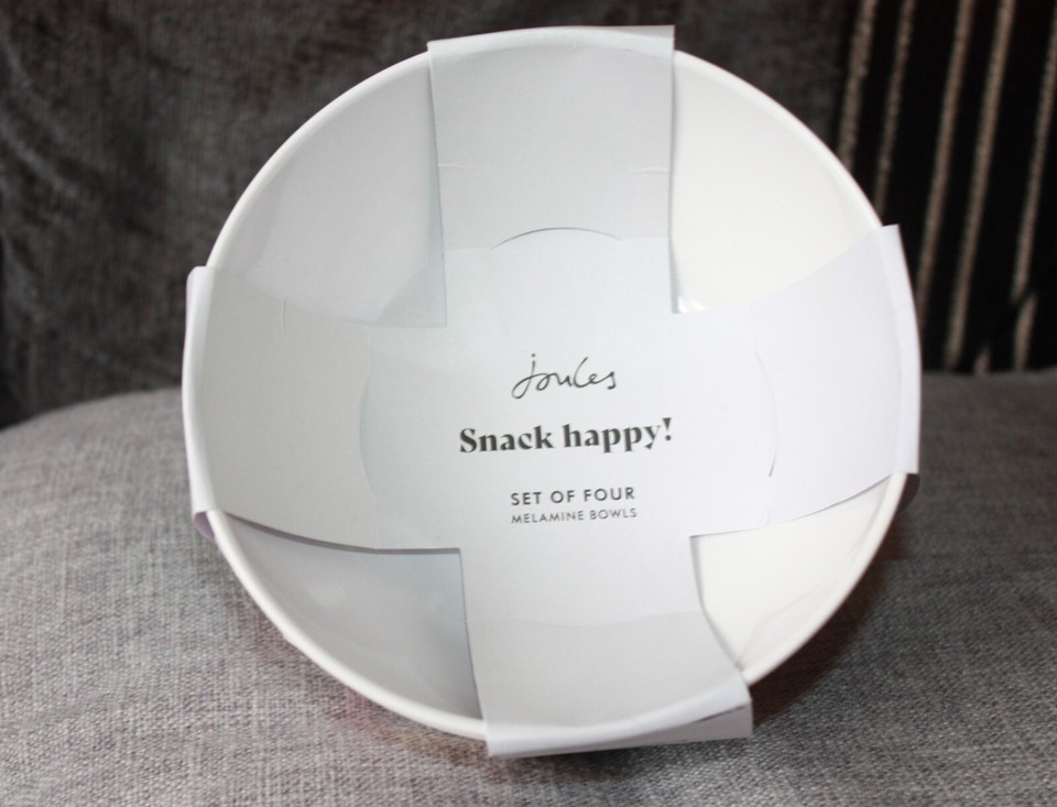 BNWT JOULES Set of 4 Melamine Snack Happy Flowers Outdoor Dining Picnic