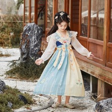 Children Girl Hanfu Spring Chinese Style Ancient Costume Hanfu Dress Long Sleeve