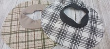 2 CAT BIBS One QUILTED One Everyday Size LARGE Cotton Fabrics Ready made