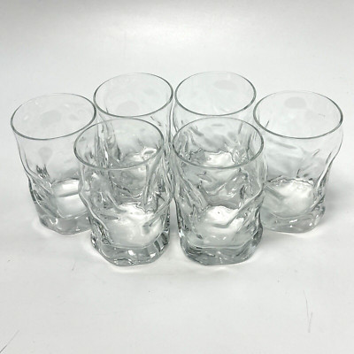 Bormioli Rocco 6x Sorgente Water Glasses Ridged Whiskey Tumblers 300ml Clear