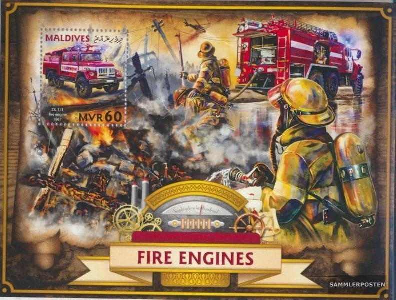 Malediven Block 975 (kompl. Ausg.) postfrisch 2016 Feuerwehrfahrzeuge - Bild 1 von 1