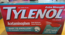 Tylenol Acetaminophen 500mg Extra Strength Easy Swallow 200 Cap Exp 12/31/2026