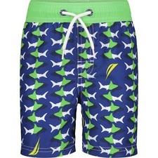 Nautica Little Boys' Shark Print Swim Short NEW size 4