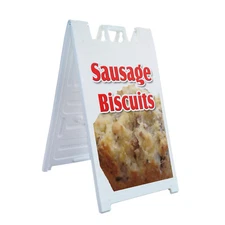 A-frame Sidewalk Sausage Biscuits 24" x 36" Double Sided A-Frame Sidewalk Sign