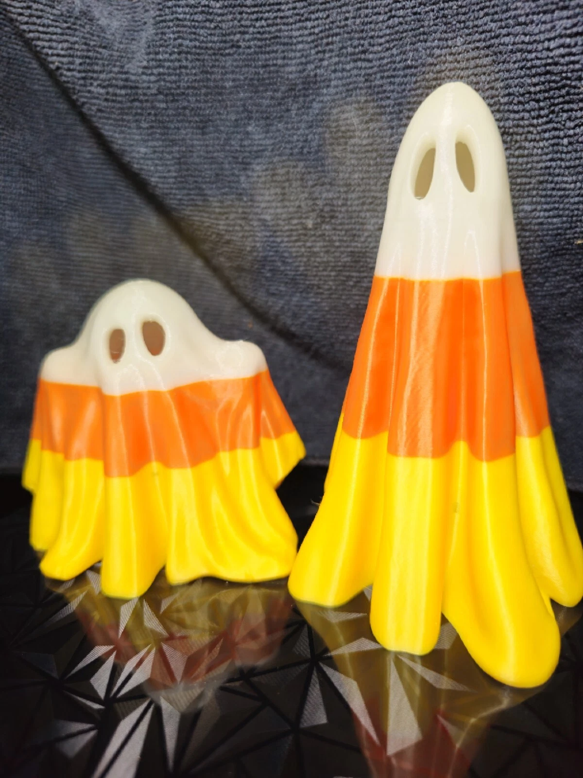 Halloween Candy Corn Ghosts Decor. Ghost Figurine.  Small.  Indoor 