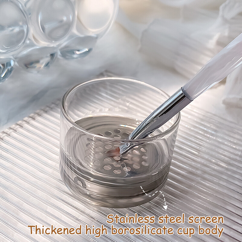 Nail Brushes Washing Cup Portable Brush Mesh Layers for Nail Art