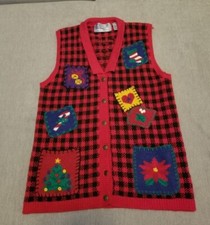Vintage Signatures by Northern Isles Christmas Hand Embroidered Vest Size M