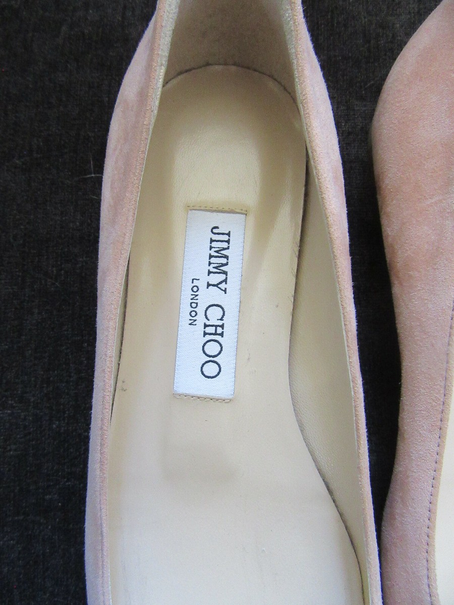 New JIMMY CHOO ALINA POWDER PINK SUEDE LEATHER FLATS, SIZE New JIMMY CHOO ALINA POWDER PINK SUEDE LEATHER FLATS, SIZE