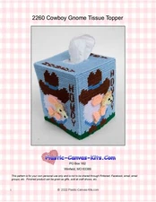 Cowboy Gnome Tissue Topper-Plastic Canvas Pattern or Kit
