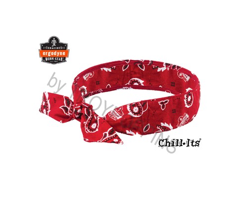 # 6700 ERGODYNE WORK GEAR-1-CHILL-ITS COOLING BANDANA W/TIES HOT WEATHER SAFETY - Picture 6 of 7