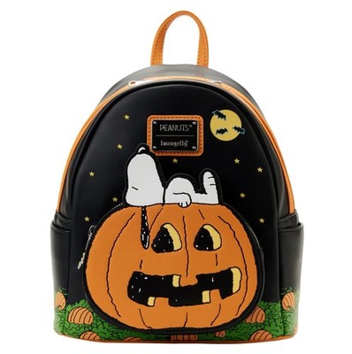 Peanuts Black and White Backpack with Halloween Theme Amazon.com | Loungefly Peanuts Snoopy Mummy Glow Mini  main image 3
