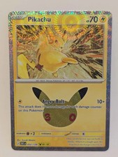 Pokemon Pikachu 052/128 30° Celebrazione Holo Pikachu Rara Carta 30/30 NM