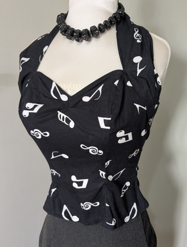 Vivienne of Holloway Neckholder-Top schwarz und weiß Größe 8-10