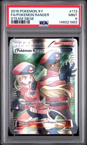 2016 POKEMON XY STEAM SIEGE #113 FULL ART/POKEMON RANGER PSA 9