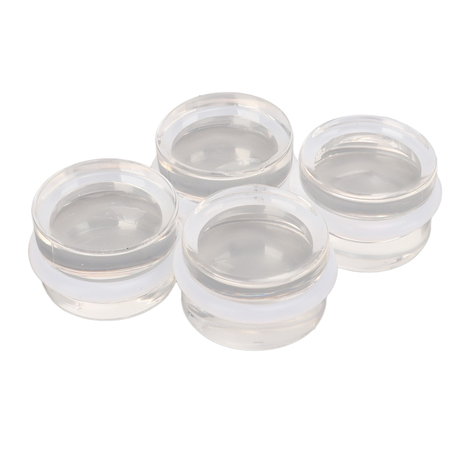 4pcs Door Stopper Plastic Acrylic Transparent Round Shaped Non Drilling