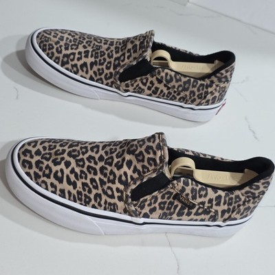VANS Classic Skate Suede Slip On LEOPARD Pattern Sneaker Shoes US 4(M) 5.5 (W)