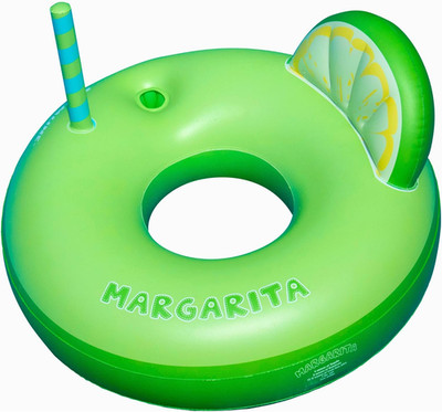 Margarita Pool Ring with Cupholder & Backrest   Inflatable Lounge Float with Fun