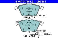 BREMSBELAGSATZ FÜR AUDI A6 C6 AVANT (4F5), AUDI A6 C6 (4F2) - ATE 13.0470-7201.2