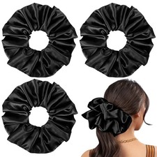 9.5 Inch Silk Scrunchies - Oversized Jumbo Giant Extra Large Satin Thick Elas...
