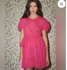 Urban Outfitters Kimchi Blue ruffle Maria pink babydoll dress Y2K sz SP