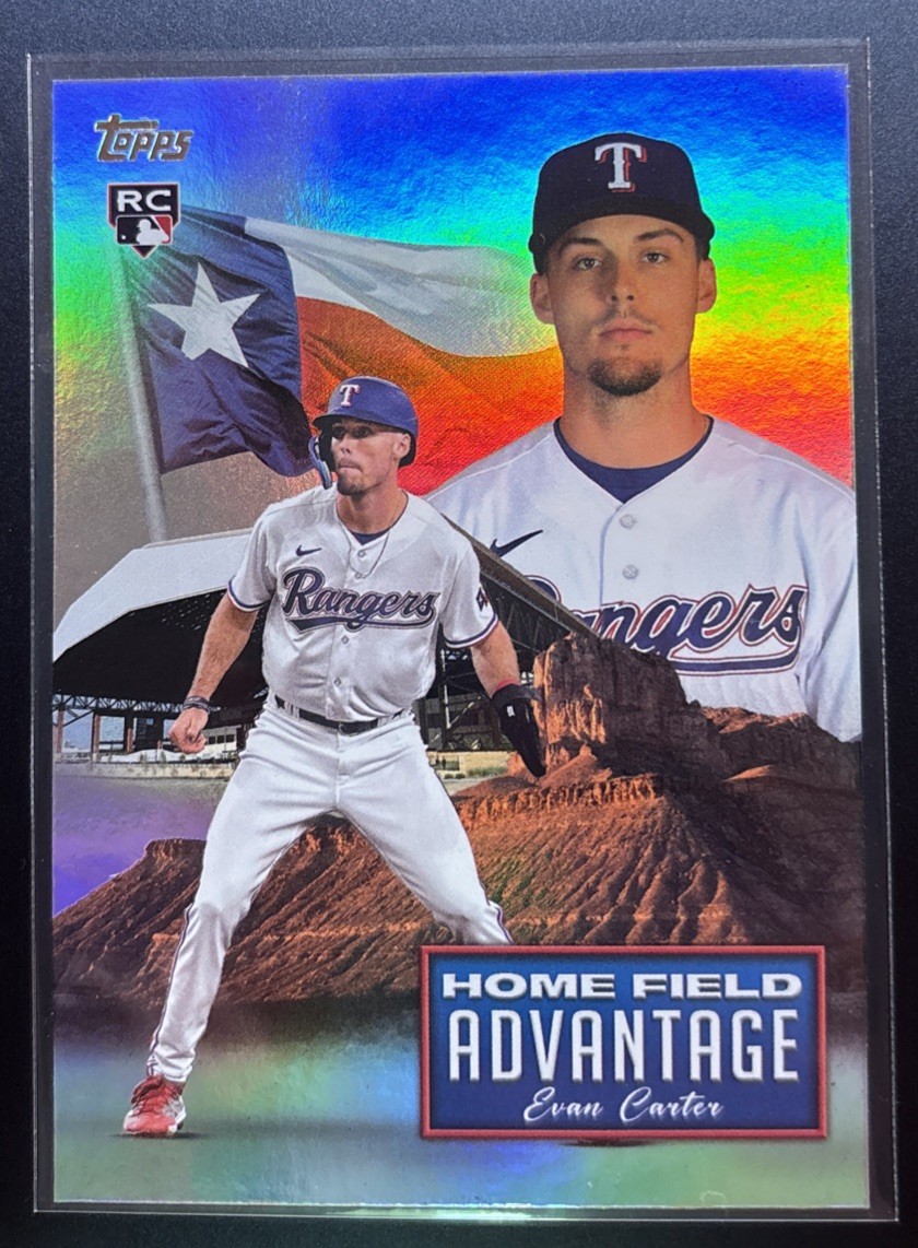 2024 Topps Evan Carter Homefield Advantage SSP RC Rookie #HFA-13 Rangers