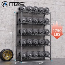 5-Tier Steel Shelf Metal Storage Wire Shelves Garage Rack Heavy Duty Black 72 in