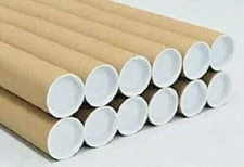 48 2" x 12" Cardboard Shipping Mailing Tube Tubes Cores With End Caps