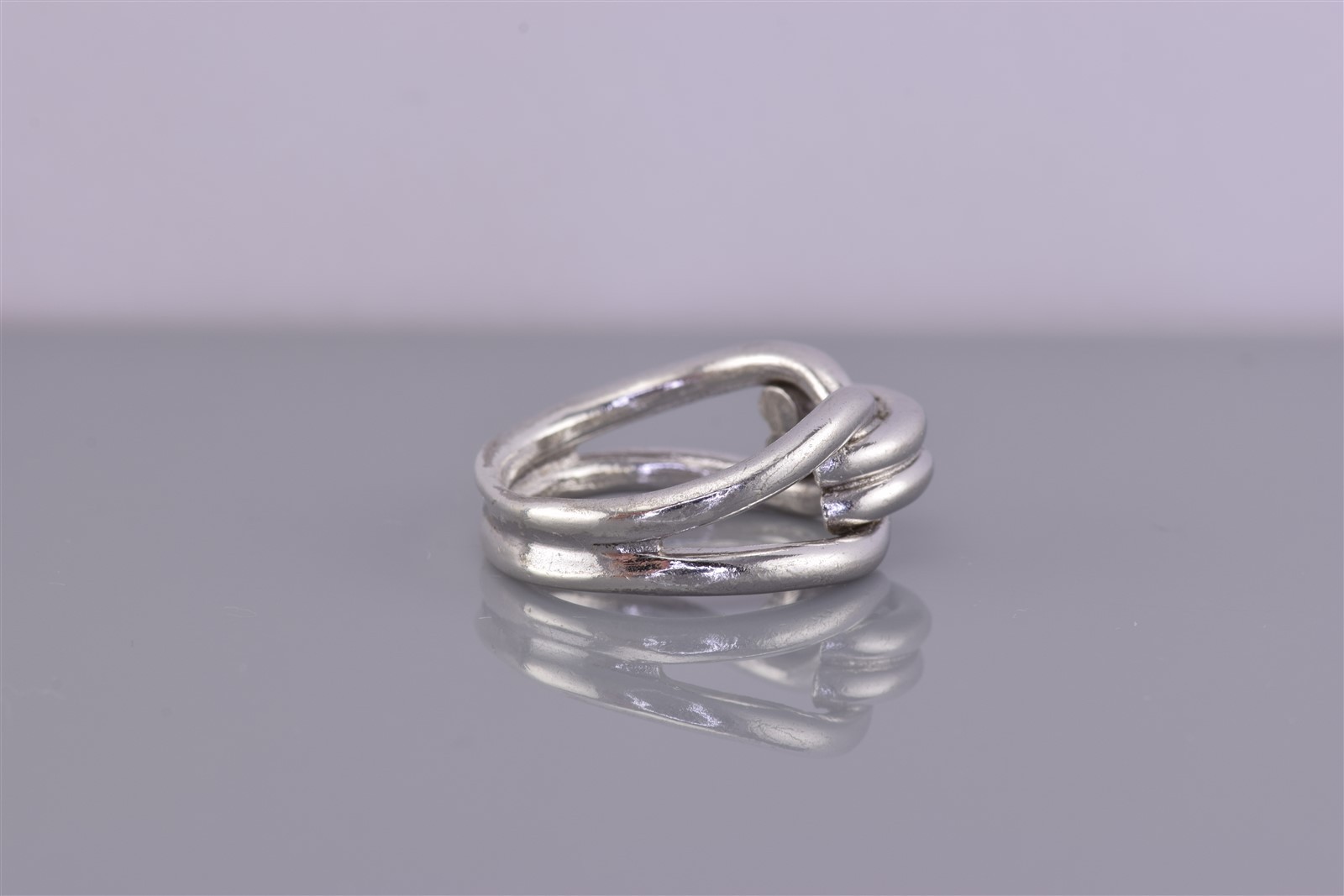 Sterling Silver Solid Tapered Loop Double Wrapped… - image 3